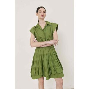Deluc Boutique Olive Green NWT Frilly Mini Trisha Dress, size M